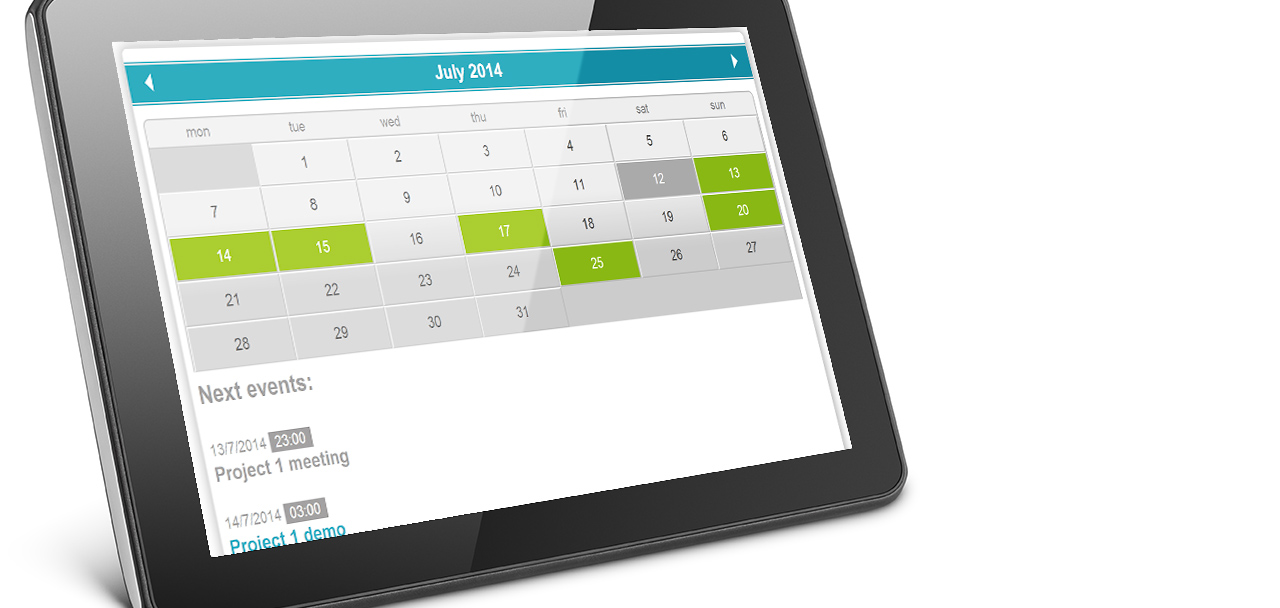 Event Calendar jQuery plugin